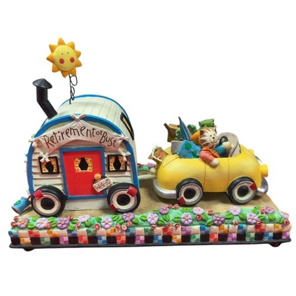 San Francisco Music Box Ruth Ninneman On The Road Again Retired Cats Figurine